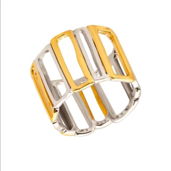 SILPADA Sterling Silver and Gold Tone Framework Two Tone Ring Sz 6 - Picture 4 of 12